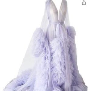 Lavender tulle long robe